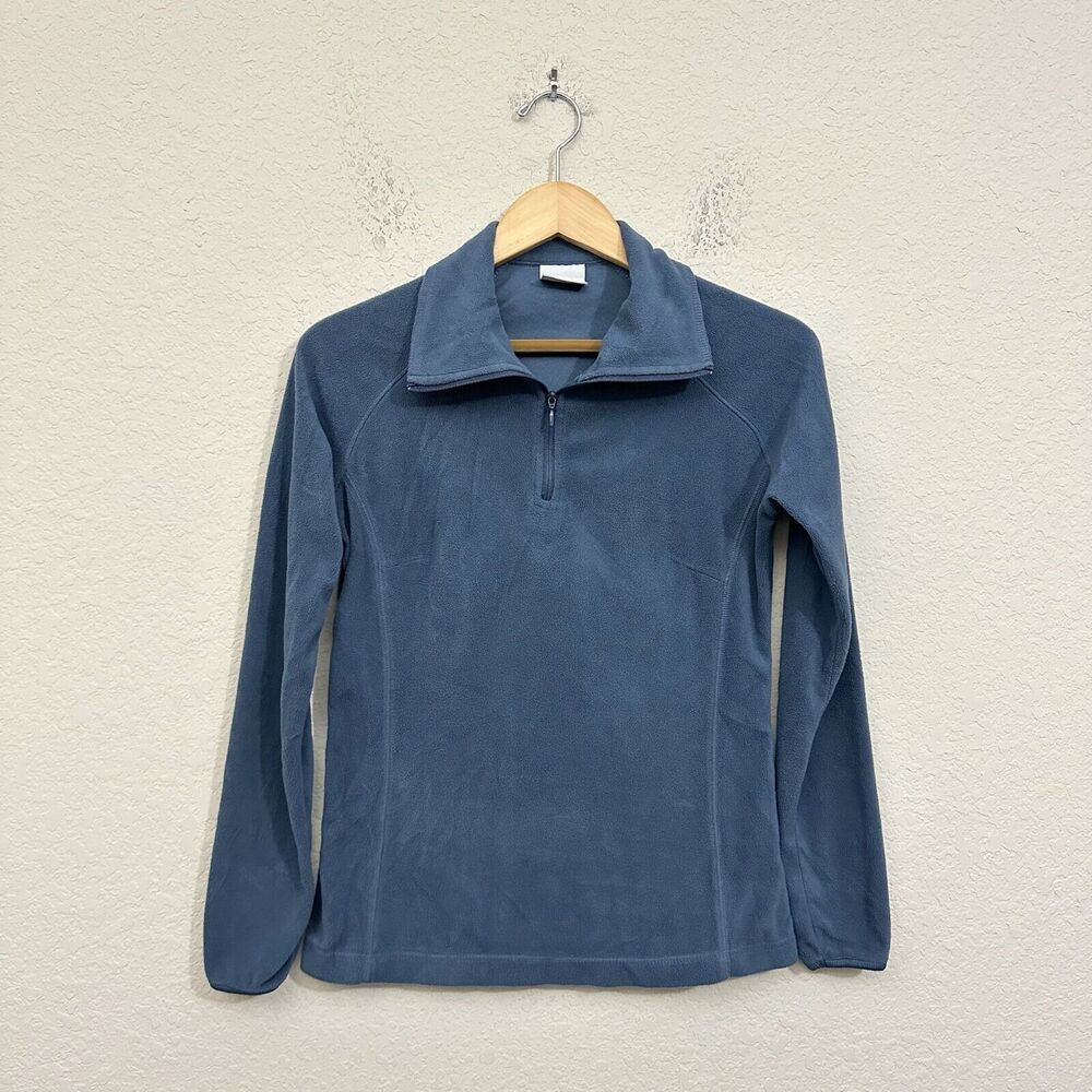 COLUMBIA Glacial Sweatshirt Stone Blue 1/4 Zip Pullover Fleece Stretch